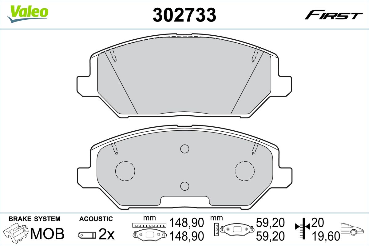 Set placute frana,frana disc 302733 VALEO